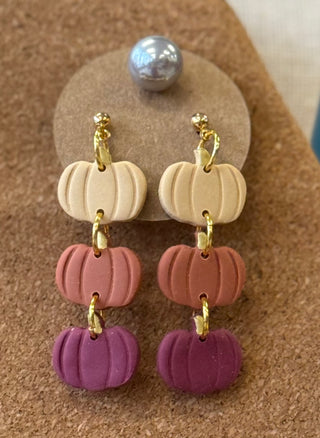 Pumpkin Trio Dangle Earrings
