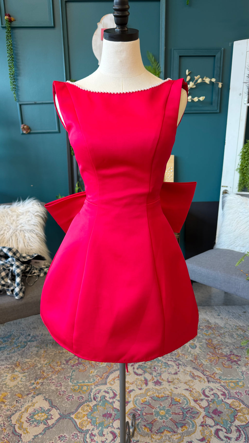 Pearl Bow Homecoming Dress