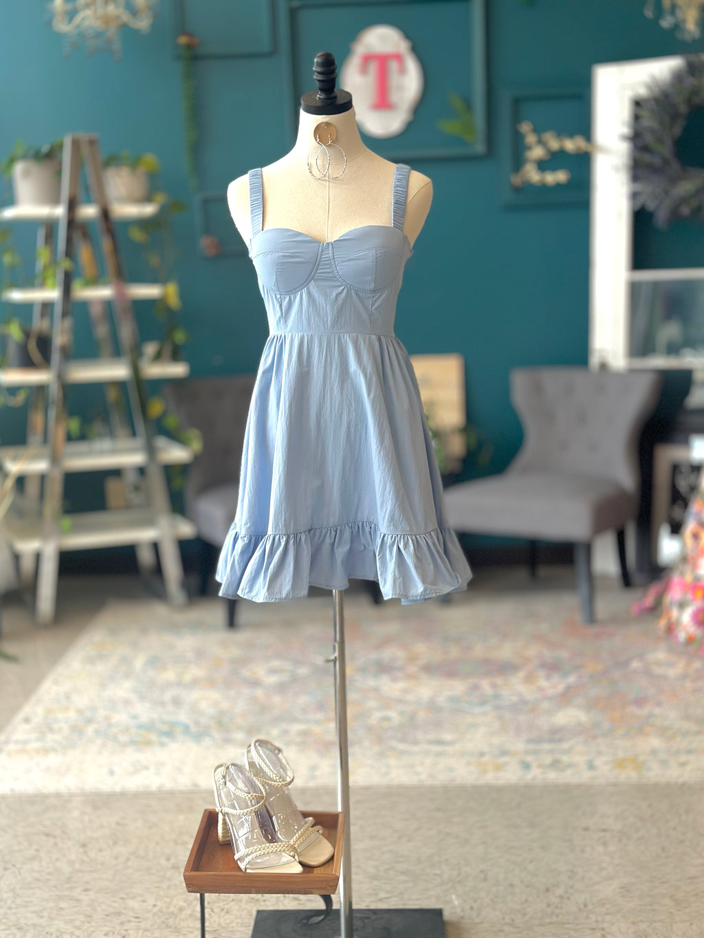 Blue Babydoll Dress Large Blue Babydoll Dress Large