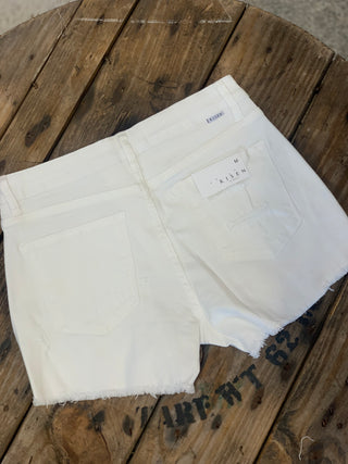 Risen White Denim Shorts