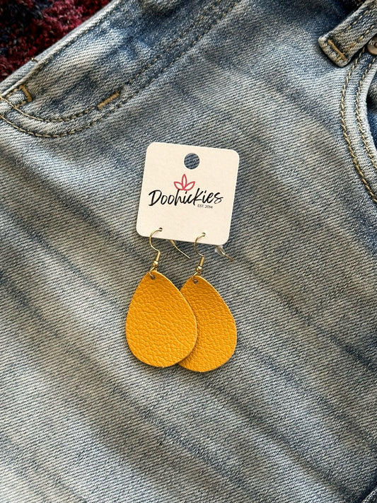 Leather Teardrop Earring