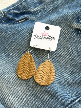 Camel Basketweave Earring