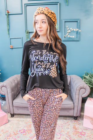 Christmas Leopard PJ Set