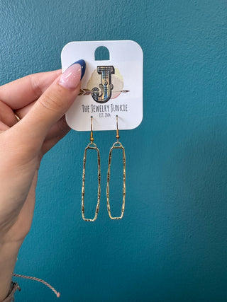 Golden Rectangle Handcrafted Dangle Earrings
