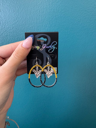 WV Crystal Loop Earrings
