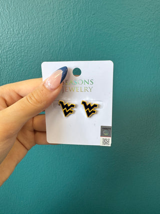 WV Enamel Logo Stud Earrings