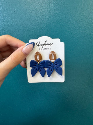 Football & Bows Earrings