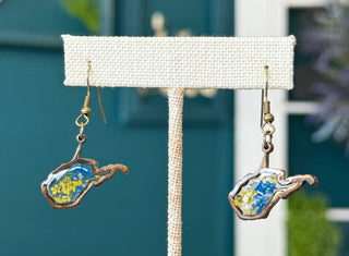 Botanical WV Earrings—Antique Bronze