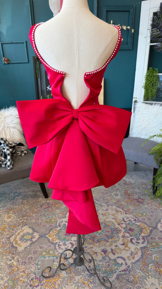 Pearl Bow Homecoming Dress