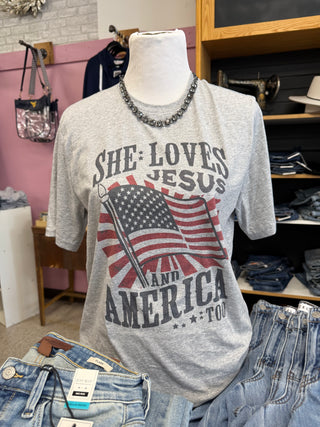 Jesus and America Too Tee