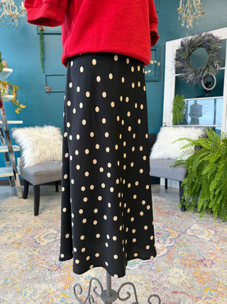 Polka Dot Midi Skirt