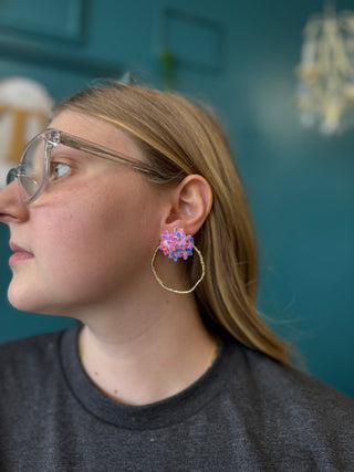 Iridescent flower hoops