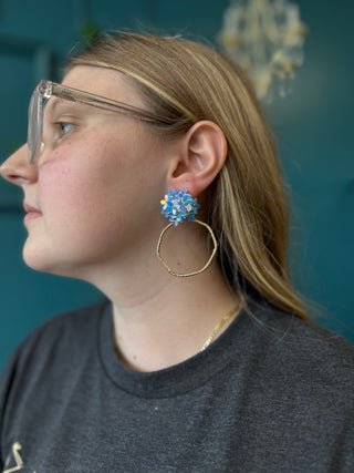 Iridescent flower hoops