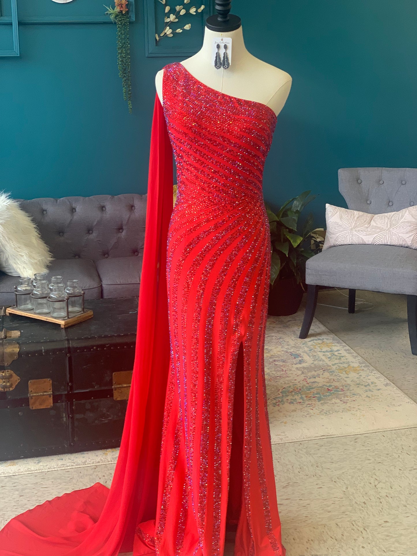 Lady in Red Gown