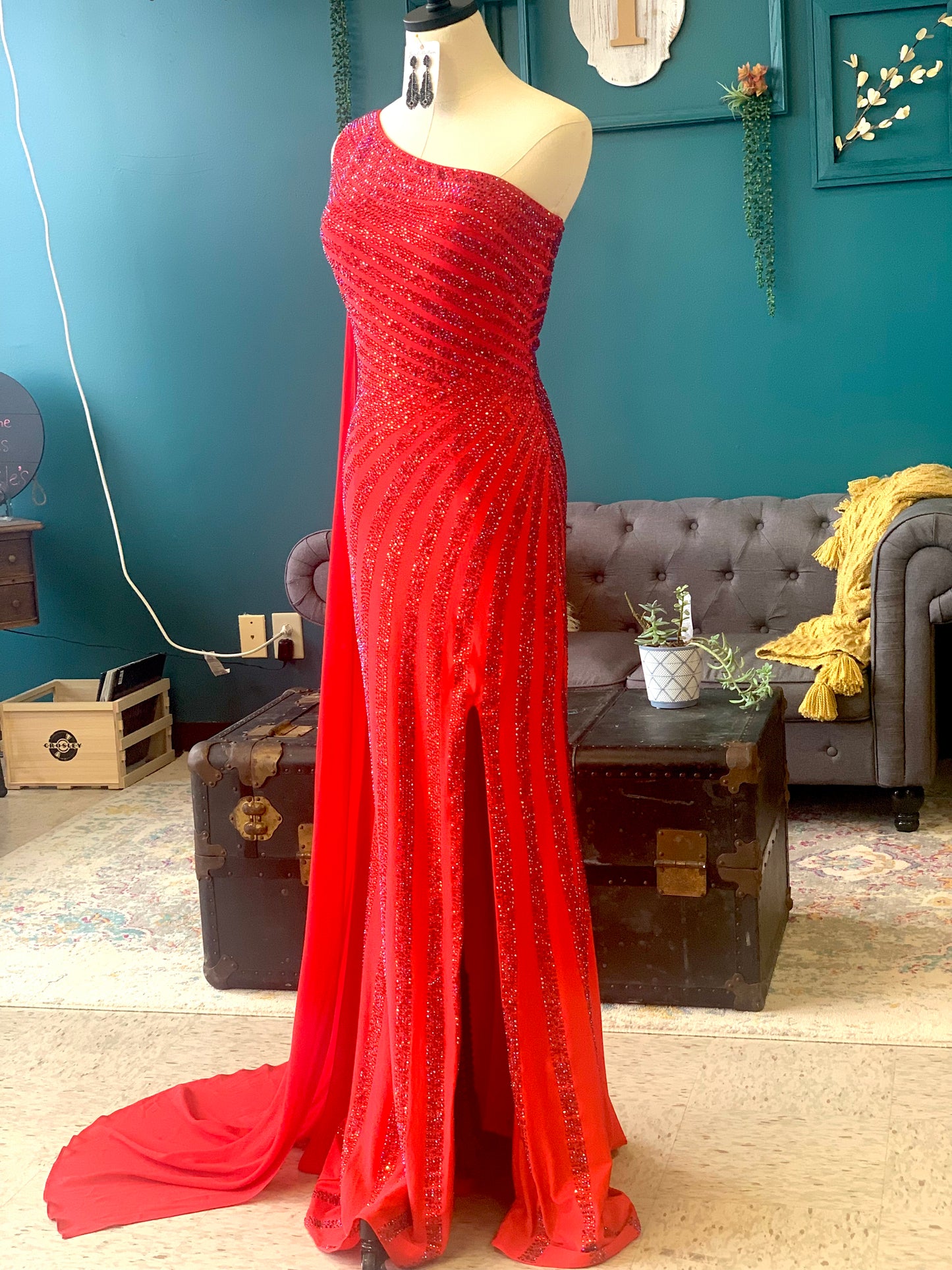 Lady in Red Gown